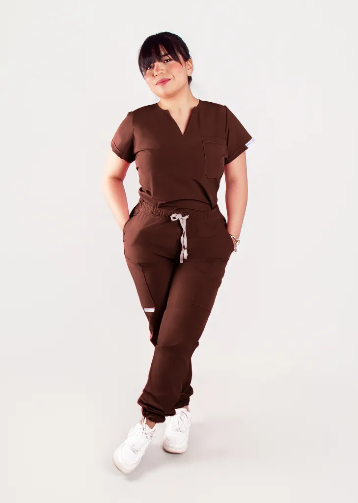 Pulse Woman - Color Chocolate (2XS, Manga Corta, 2XS, Normal, Jogger)