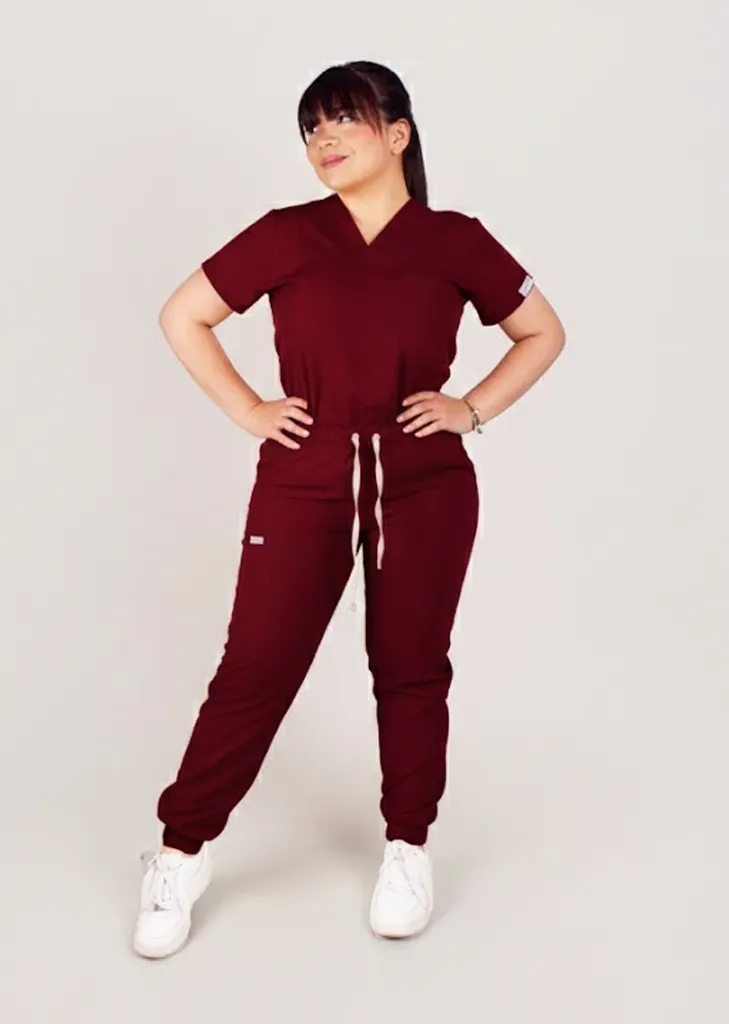 Energy Woman - Color Vino (2XS, Manga Corta, 2XS, Normal, Jogger)