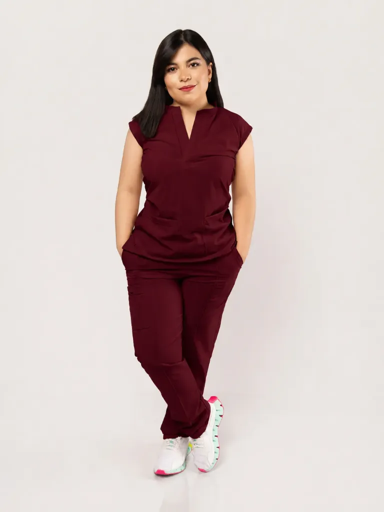 Flow Woman - MERLOT (2XS, Manga Corta, 2XS, Normal, Jogger)